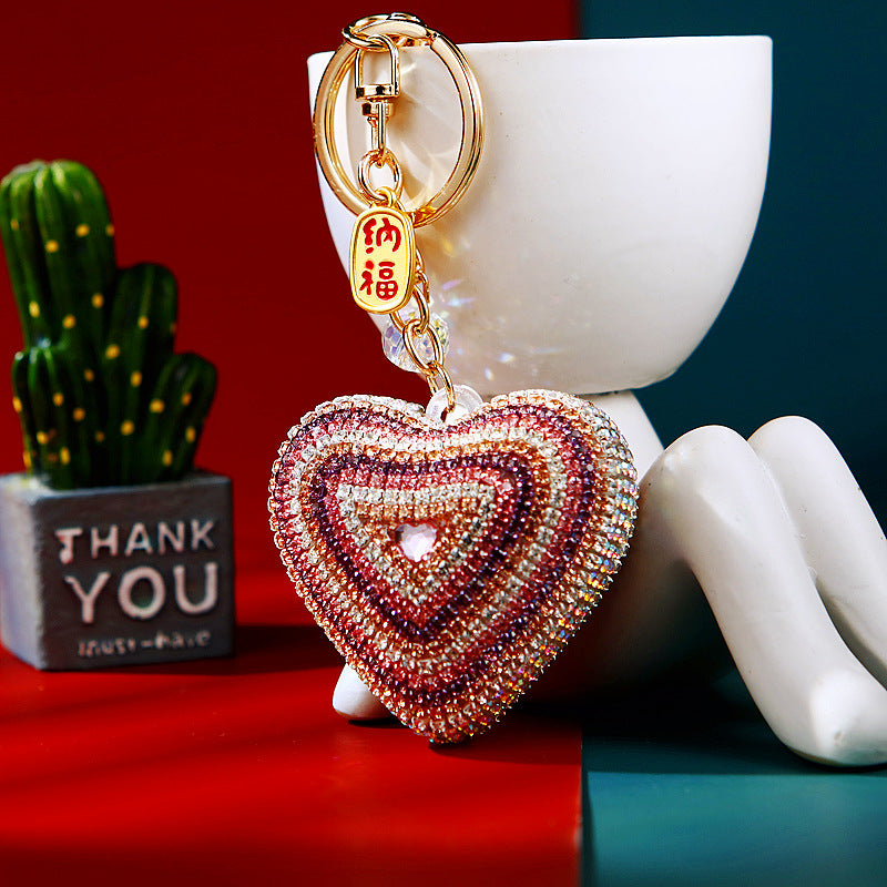 Wholesale Diamond Love Metal Keychain